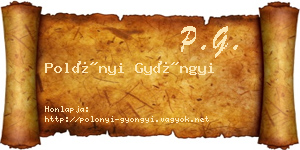 Polónyi Gyöngyi névjegykártya